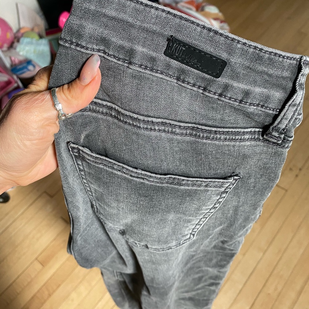 KUT grey denim high wasted jeans